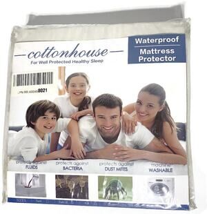 Cotton House Waterproof Full Mattress Protector White Cotton - NEW